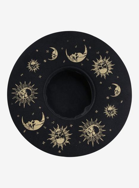 Black Celestial Skull Floppy Hat | Hot Topic