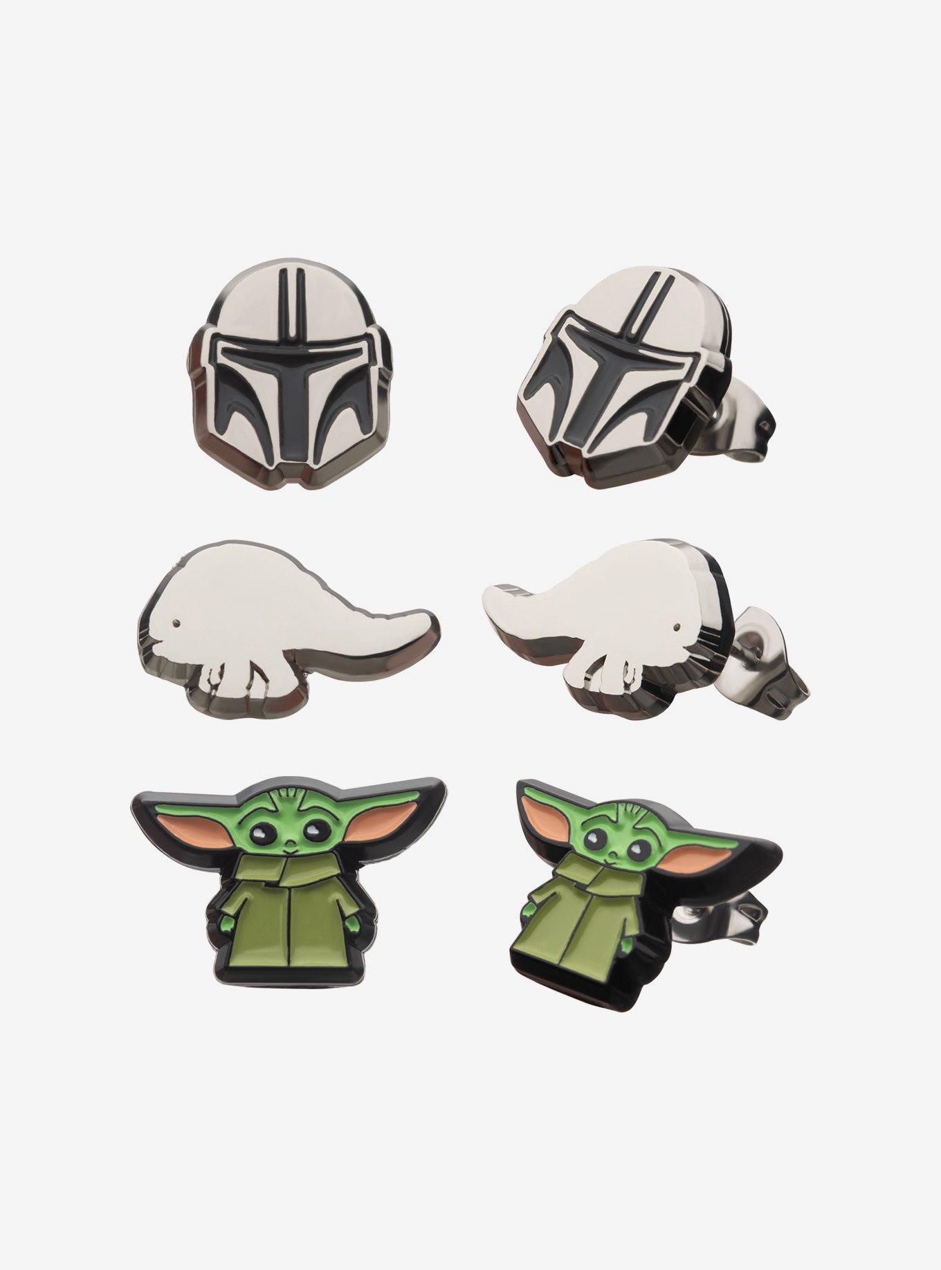 Star Wars: The Mandalorian Grogu Helmet and Blurrg Earring Set