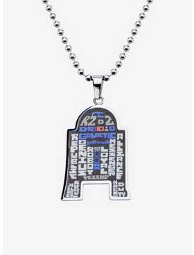 Star Wars R2-D2 Enamel Typography Art Pendant Necklace, , hi-res