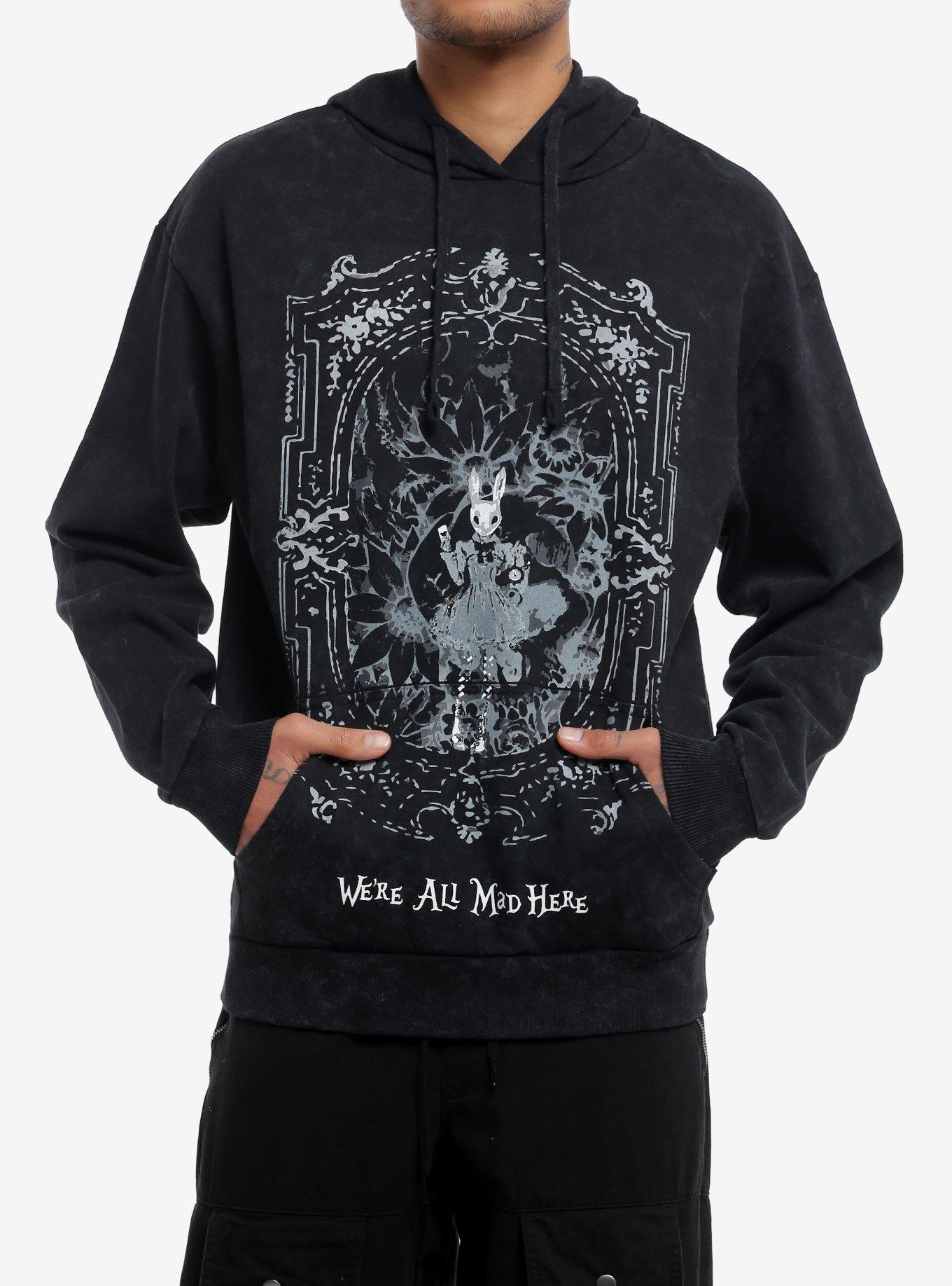 We're All Mad Here Bunny Hoodie, GREY, hi-res