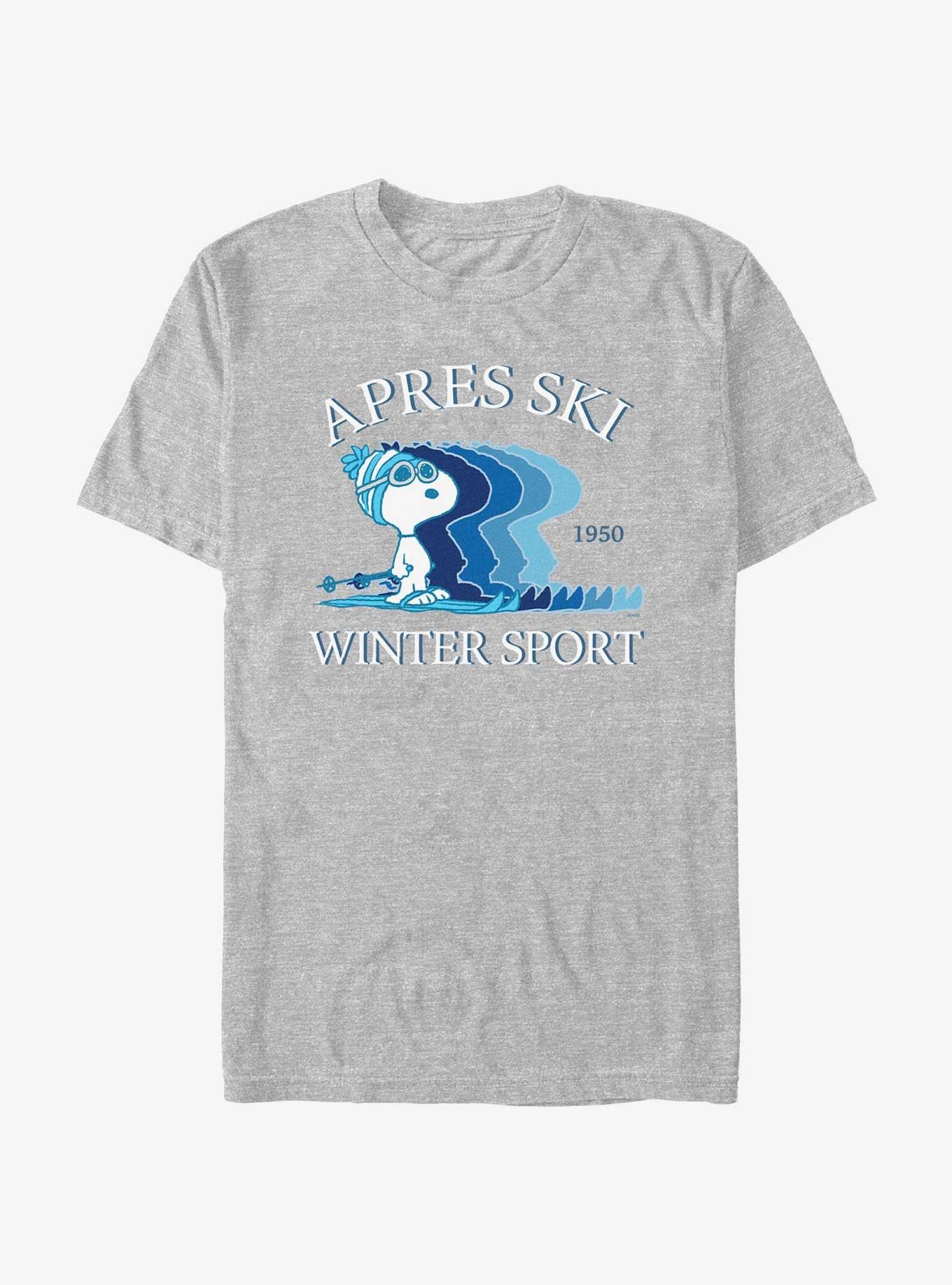 Peanuts Snoopy Apres Ski Winter Sport T-Shirt - GREY