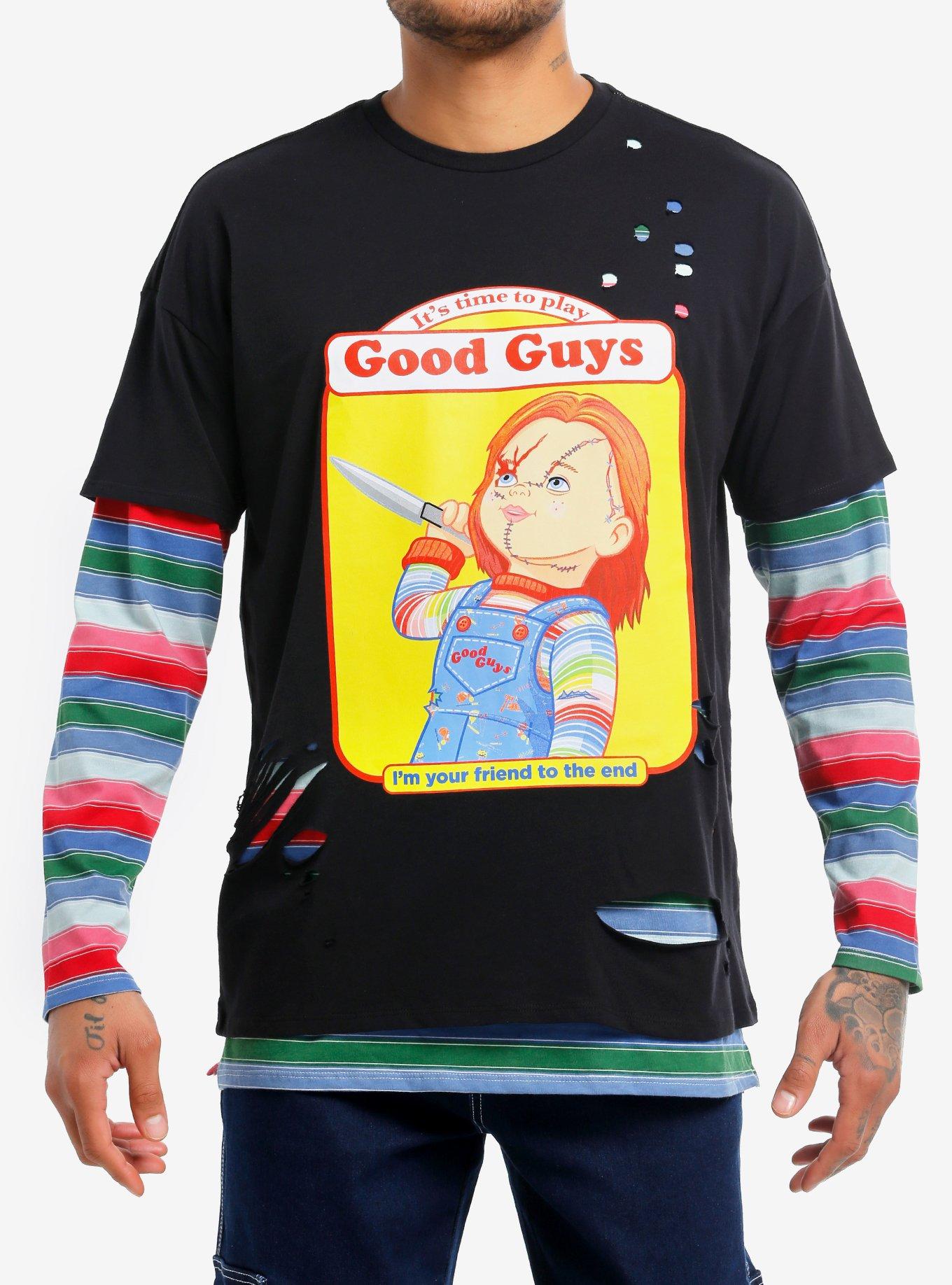 Hot Topic Chucky Stripe Twofer Long Sleeve T Shirt MainPlace Mall