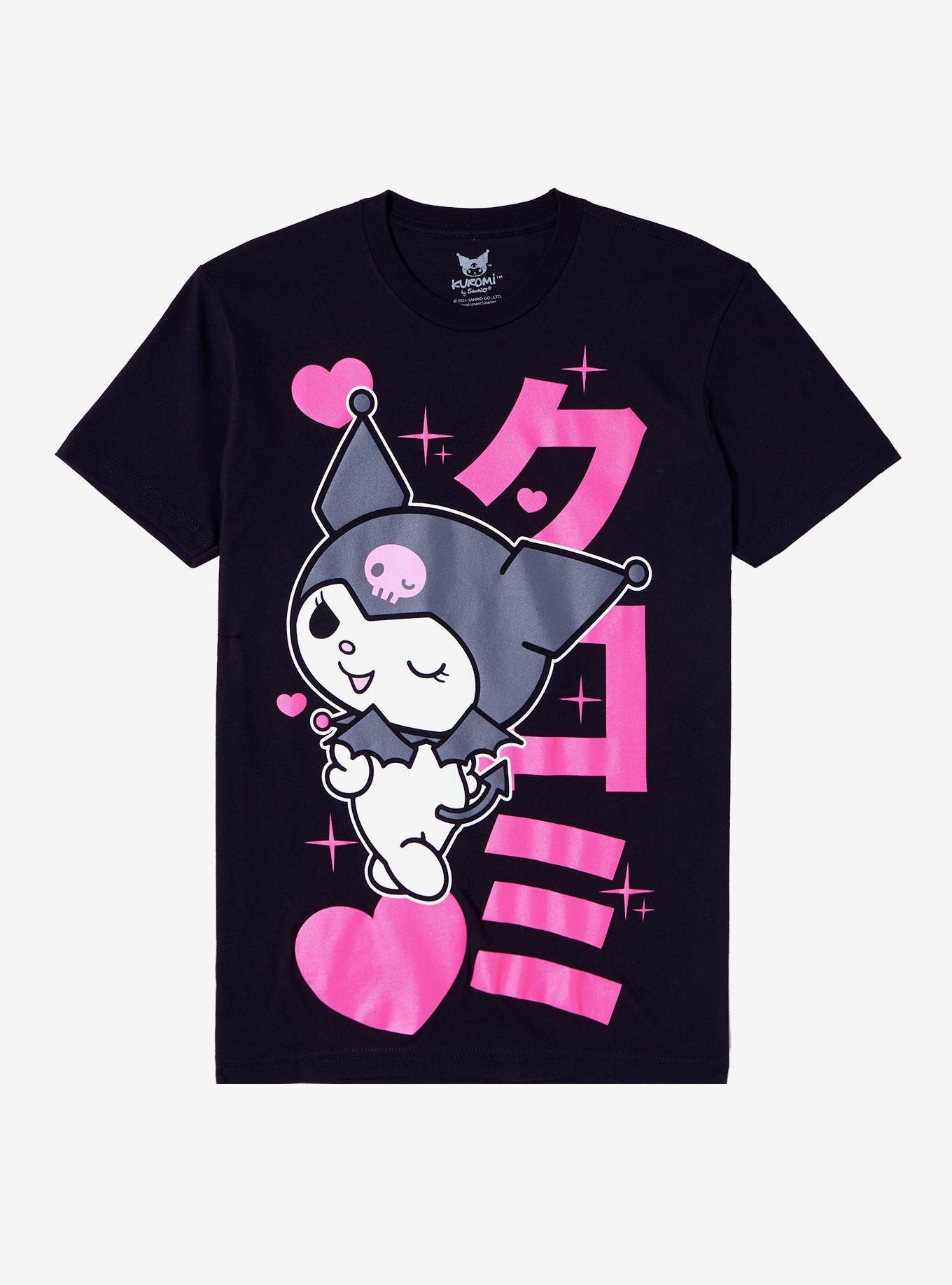 Kuromi Name Heart Boyfriend Fit Girls T-Shirt, , hi-res