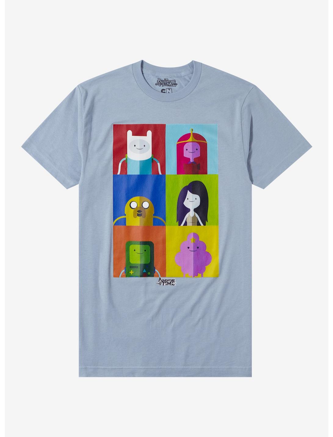 Adventure Time Character Grid T-Shirt, LT BLU HTR, hi-res