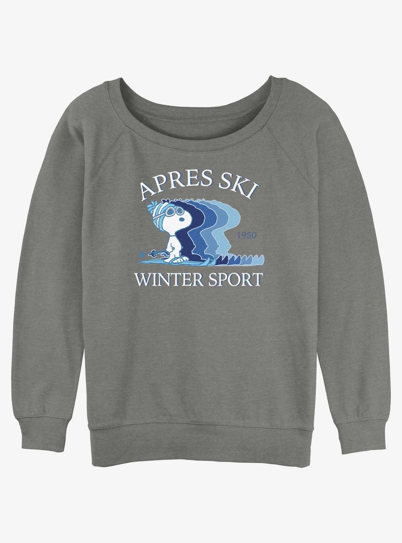 Hot Topic Peanuts Snoopy Apres Ski Winter Sport Girls Slouchy Sweatshirt
