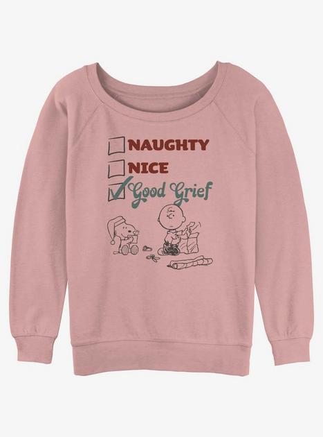 Peanuts Snoopy and Charlie Brown Good Grief Girls Slouchy