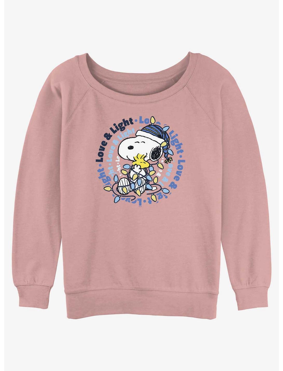 Peanuts Love & Light Girls Slouchy Sweatshirt - PINK