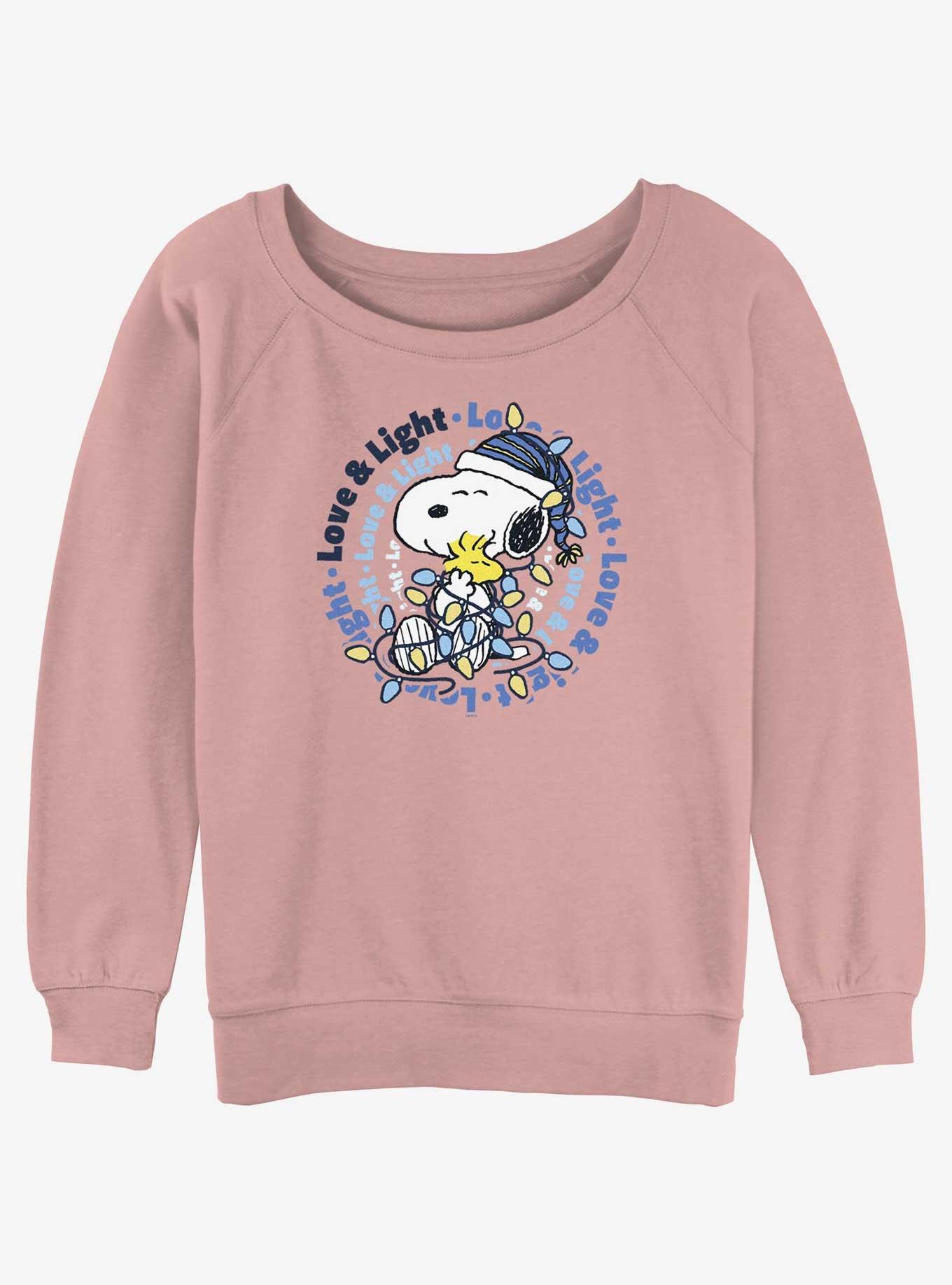 Peanuts Love & Light Girls Slouchy Sweatshirt - PINK