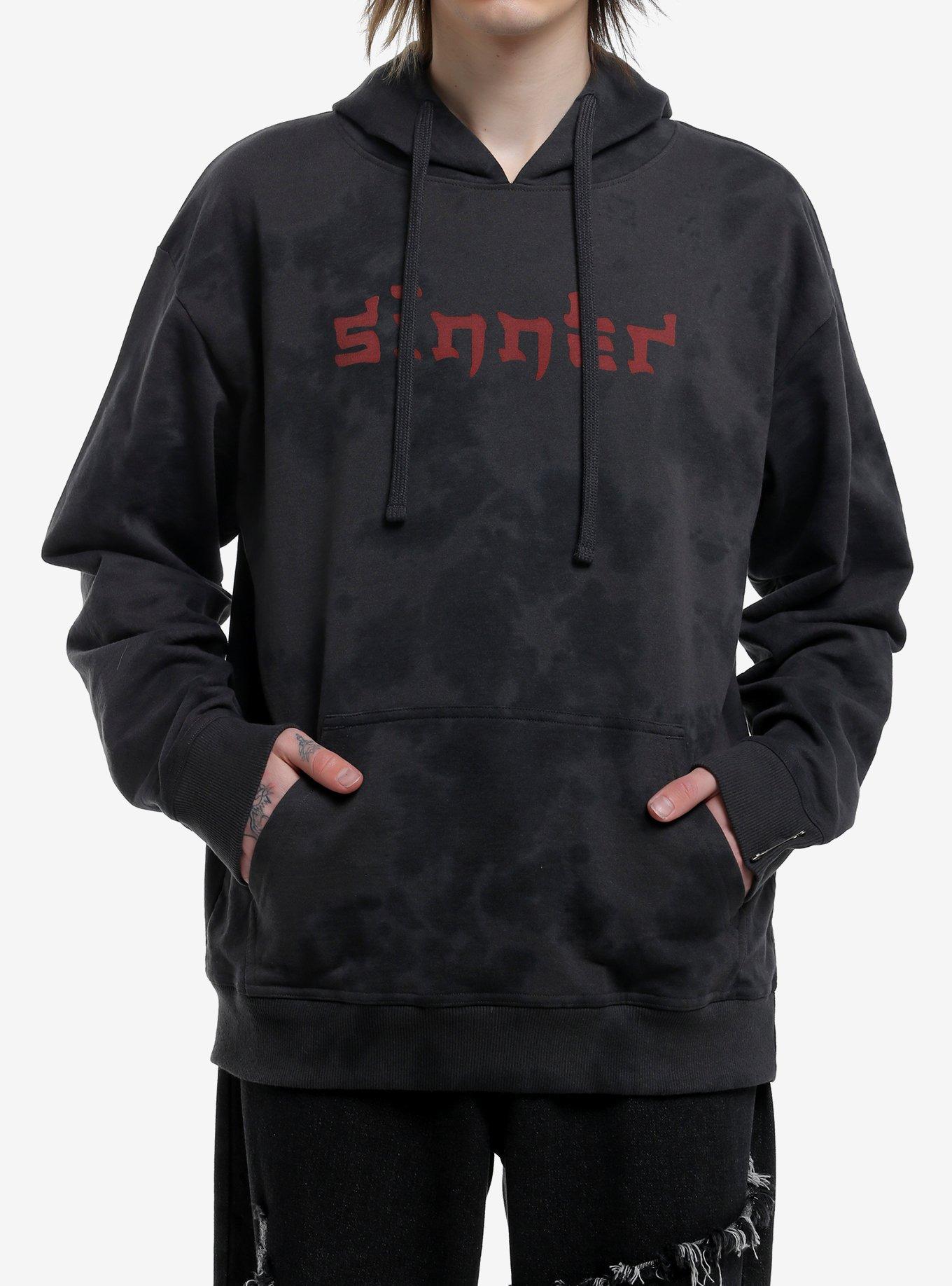 Sinner Angel Dark Wash Hoodie, , hi-res