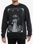 Victorian Woman Spiderweb Sweatshirt, GREY, hi-res
