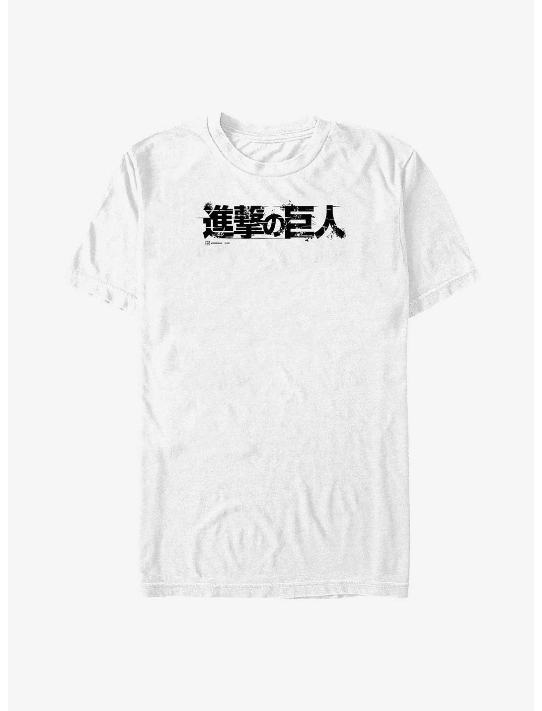 Attack On Titan Japanese Logo Big & Tall T-Shirt, WHITE, hi-res
