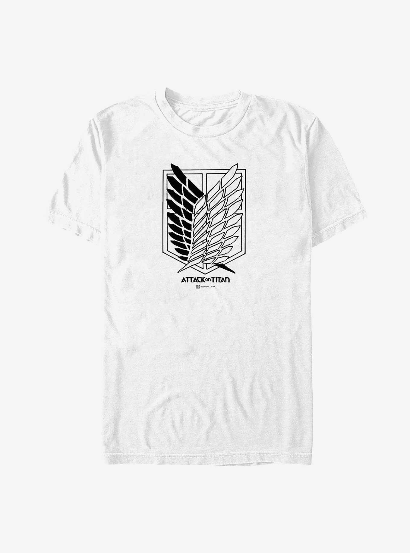 Attack On Titan Scout Regiment Logo Big & Tall T-Shirt, WHITE, hi-res