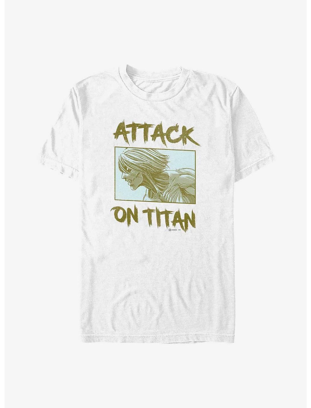Attack On Titan Female Titan Panel Big & Tall T-Shirt, WHITE, hi-res