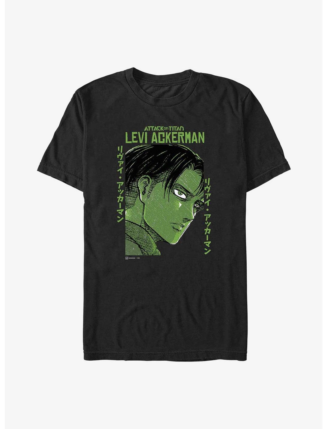 Attack On Titan Levi Ackerman Poster Big & Tall T-Shirt, BLACK, hi-res