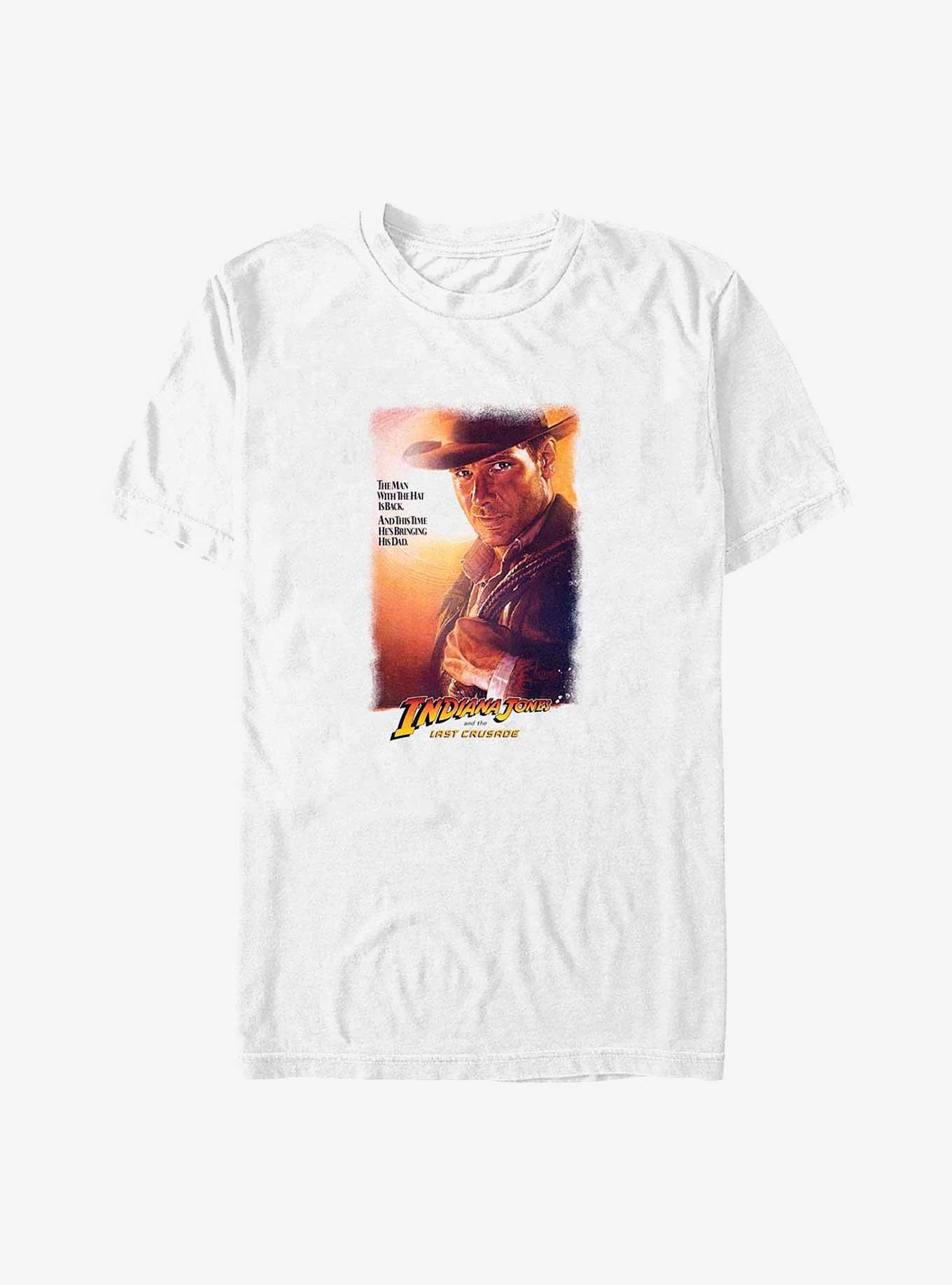 Indiana Jones and the Last Crusade Poster Big & Tall T-Shirt, WHITE, hi-res