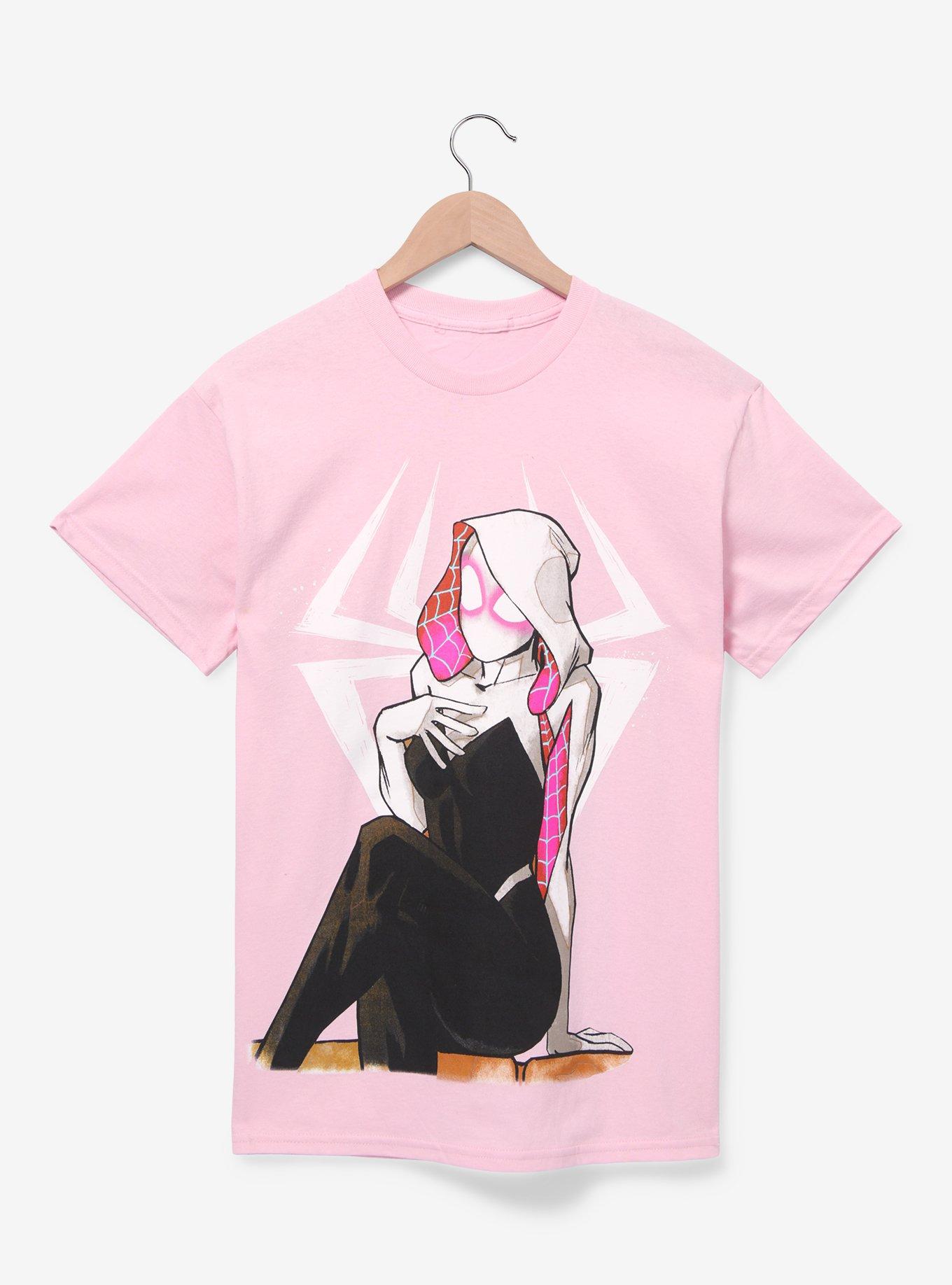 Marvel Spider-Man Spider-Gwen Couples T-Shirt — BoxLunch Exclusive, PINK, hi-res