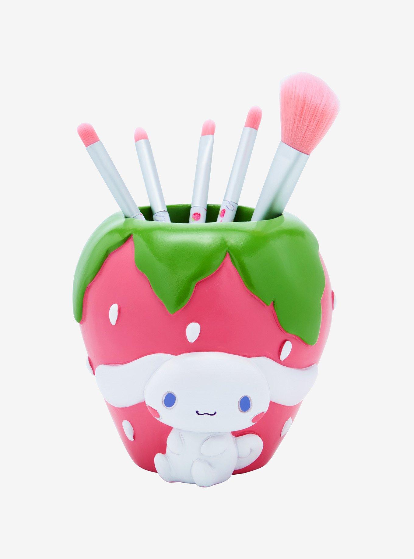 Sanrio Cinnamoroll Strawberry Makeup Brush Set and Holder - BoxLunch Exclusive, , hi-res