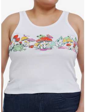 Thorn & Fable Mushrooms & Frogs Ribbed Girls Tank Top Plus Size, , hi-res