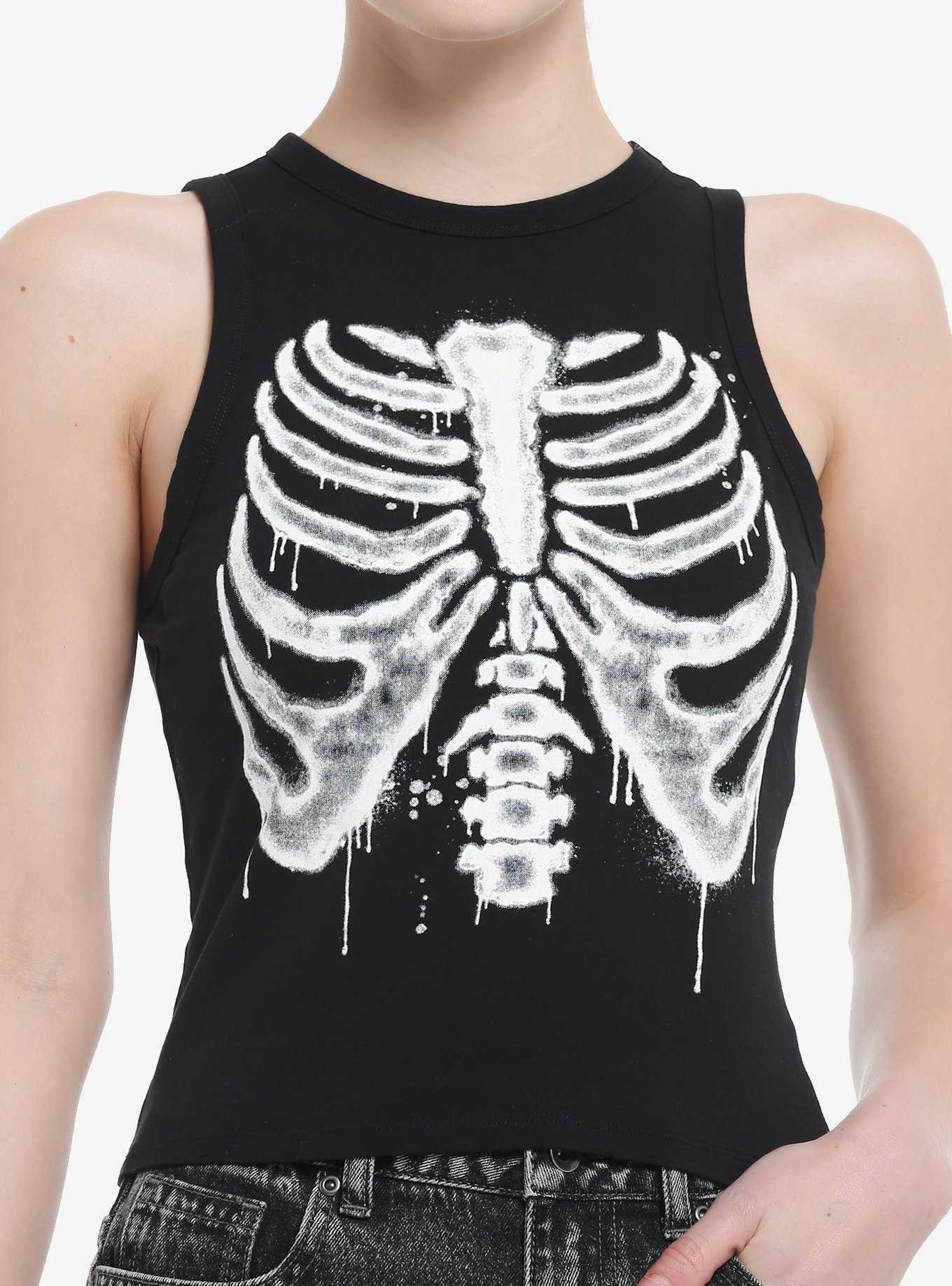 Social Collision® Drippy Rib Cage Girls Muscle Tank Top, , hi-res