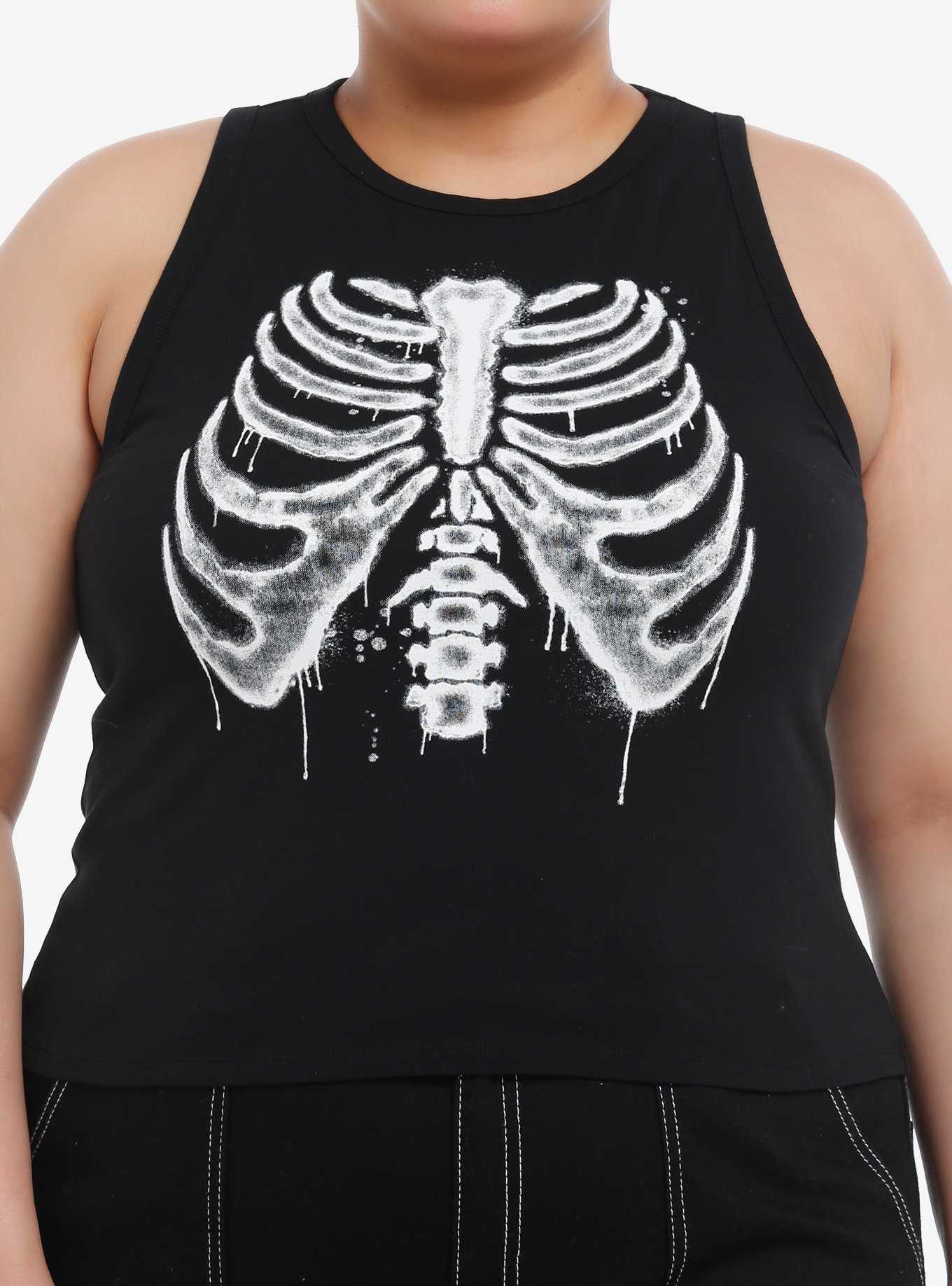 Social Collision Drippy Rib Cage Girls Muscle Tank Top Plus Size, , hi-res