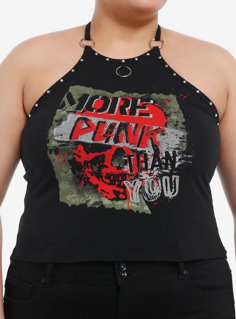 Social Collision More Punk Than You Girls Halter Tank Top Plus Size ...