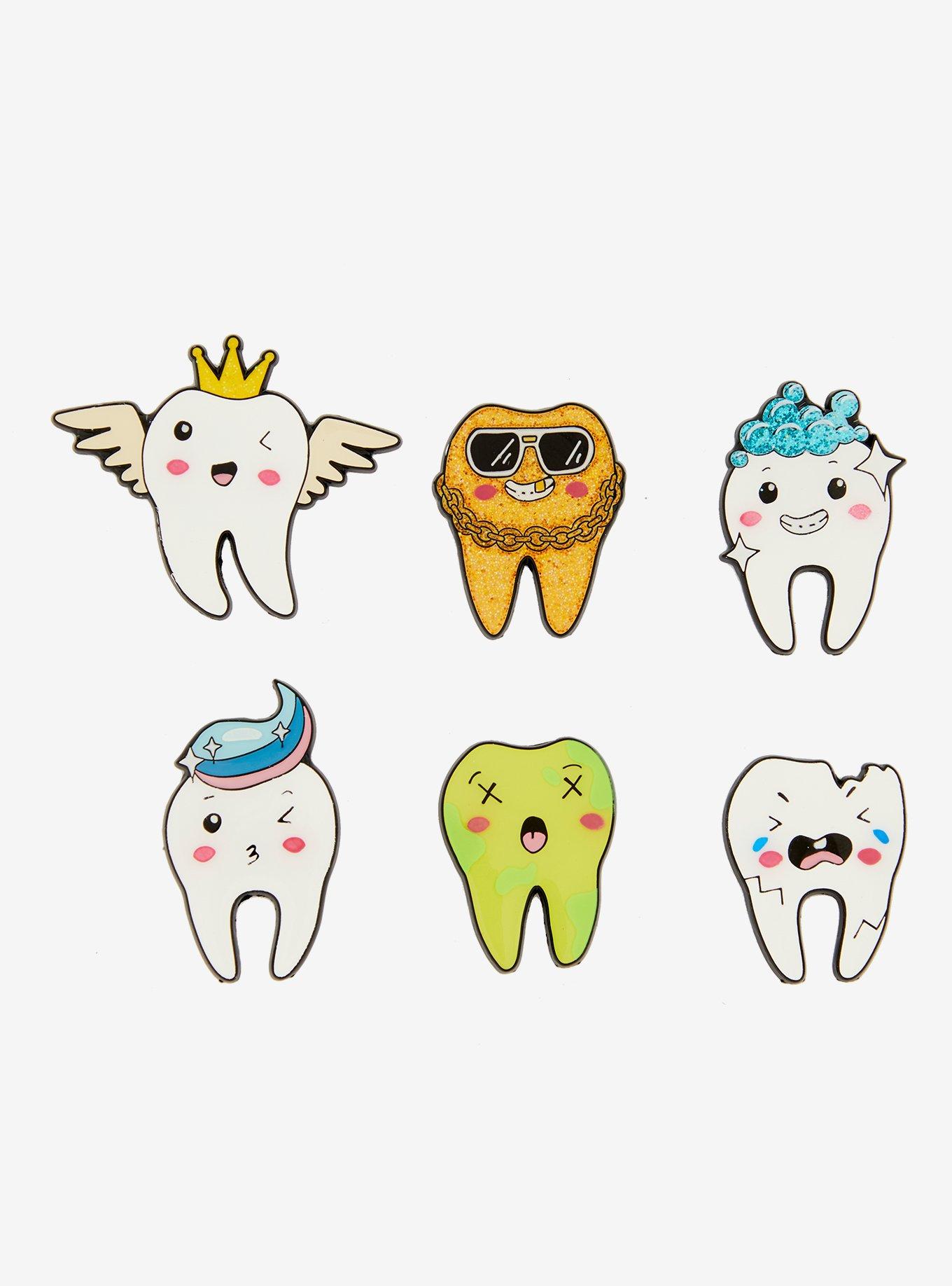 Happy & Sad Teeth Blind Box Enamel Pin, , hi-res