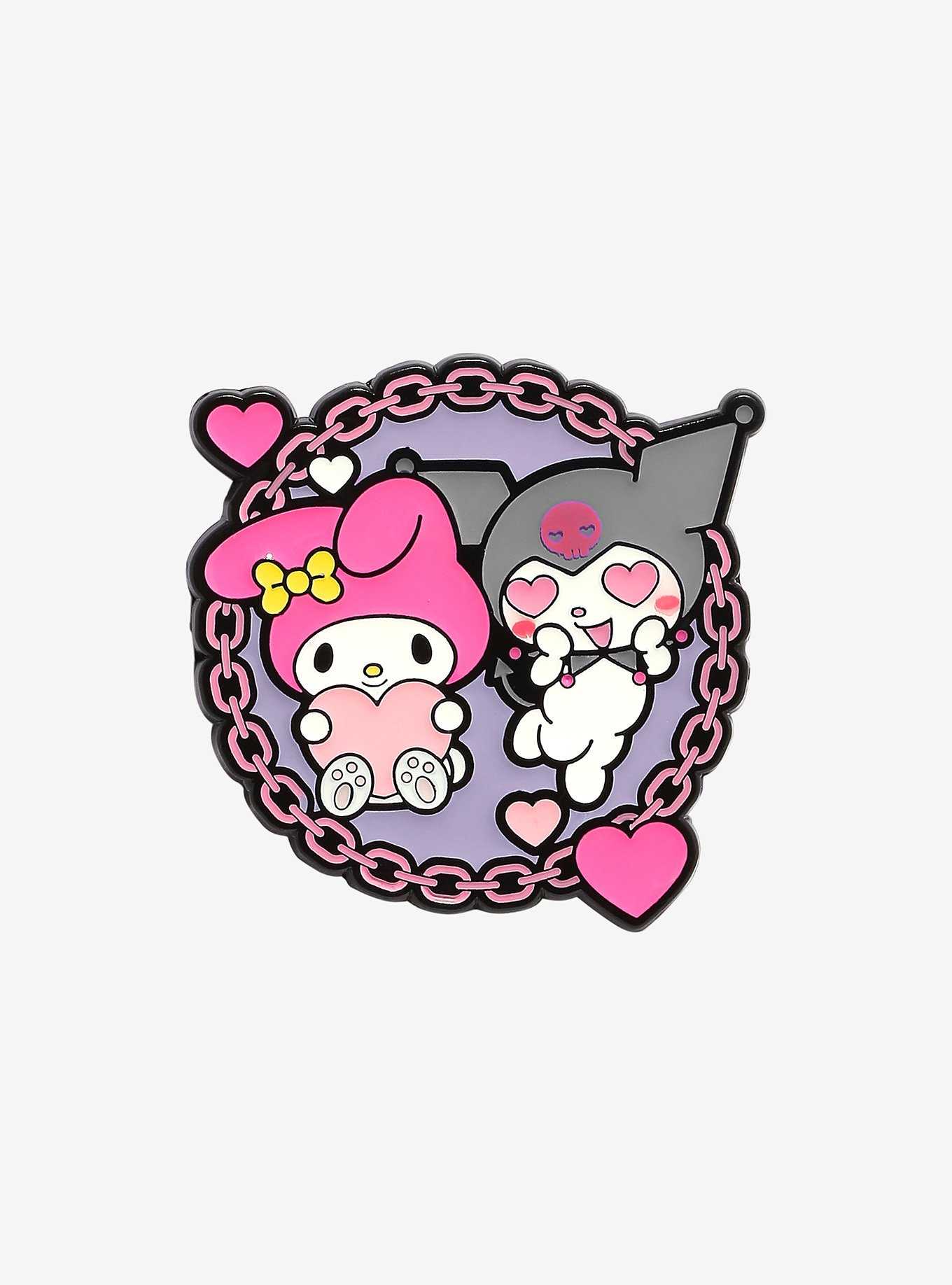 My Melody & Kuromi Hearts Enamel Pin, , hi-res
