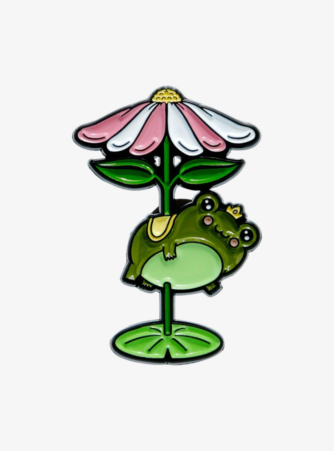 Frog Flower Carousel Enamel Pin, , hi-res