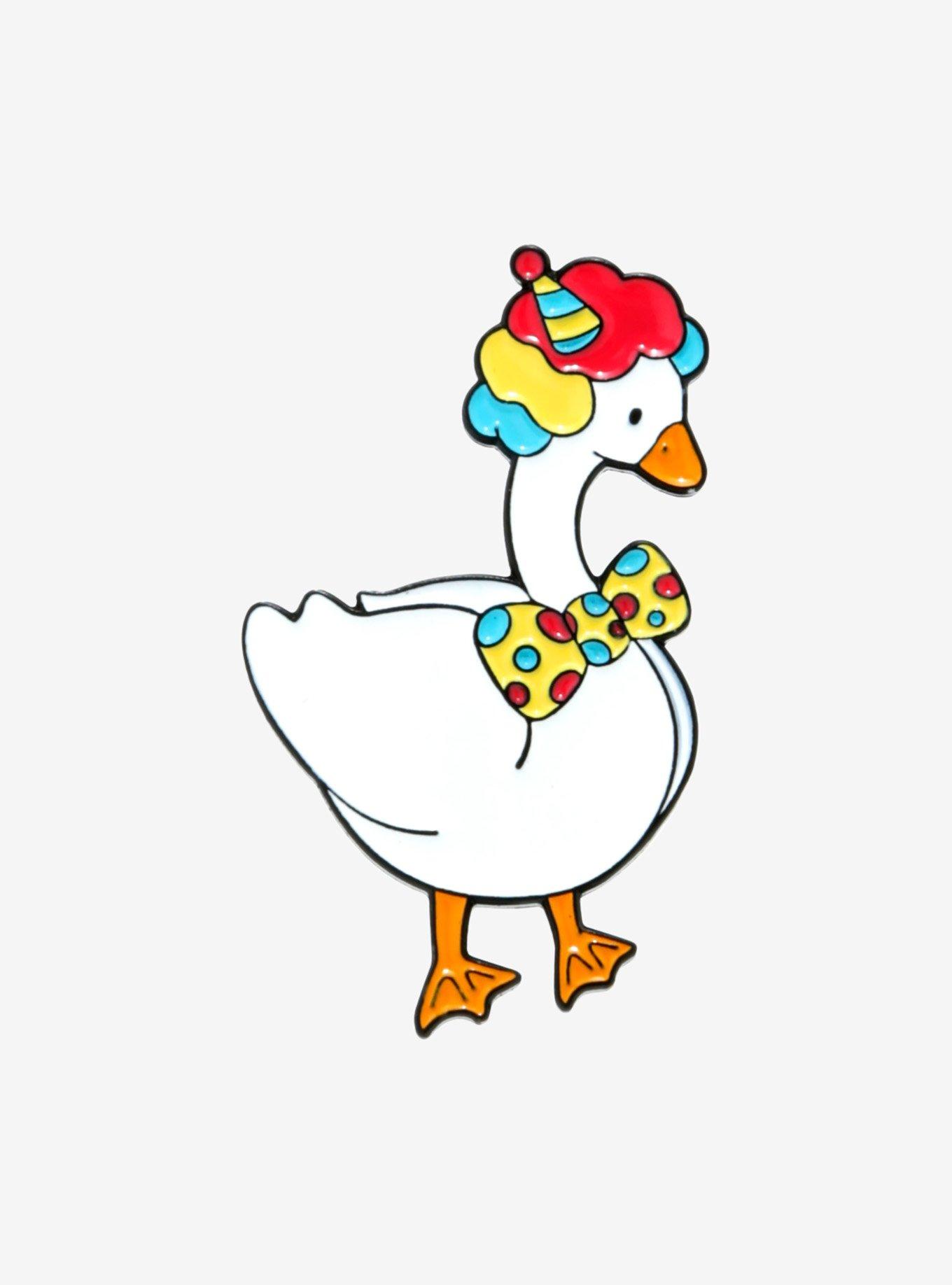 Silly Goose Clown Enamel Pin, , hi-res