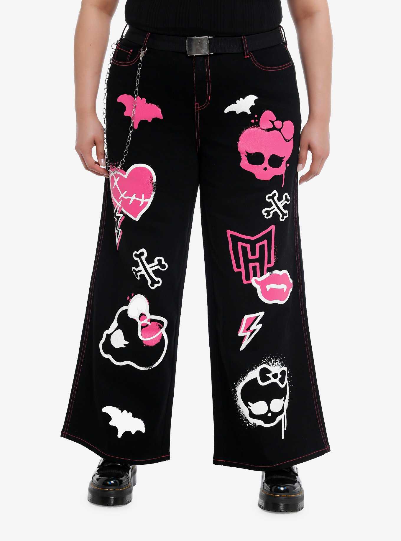 Monster High Icons Girls Wide-Leg Jeans Plus Size, , hi-res