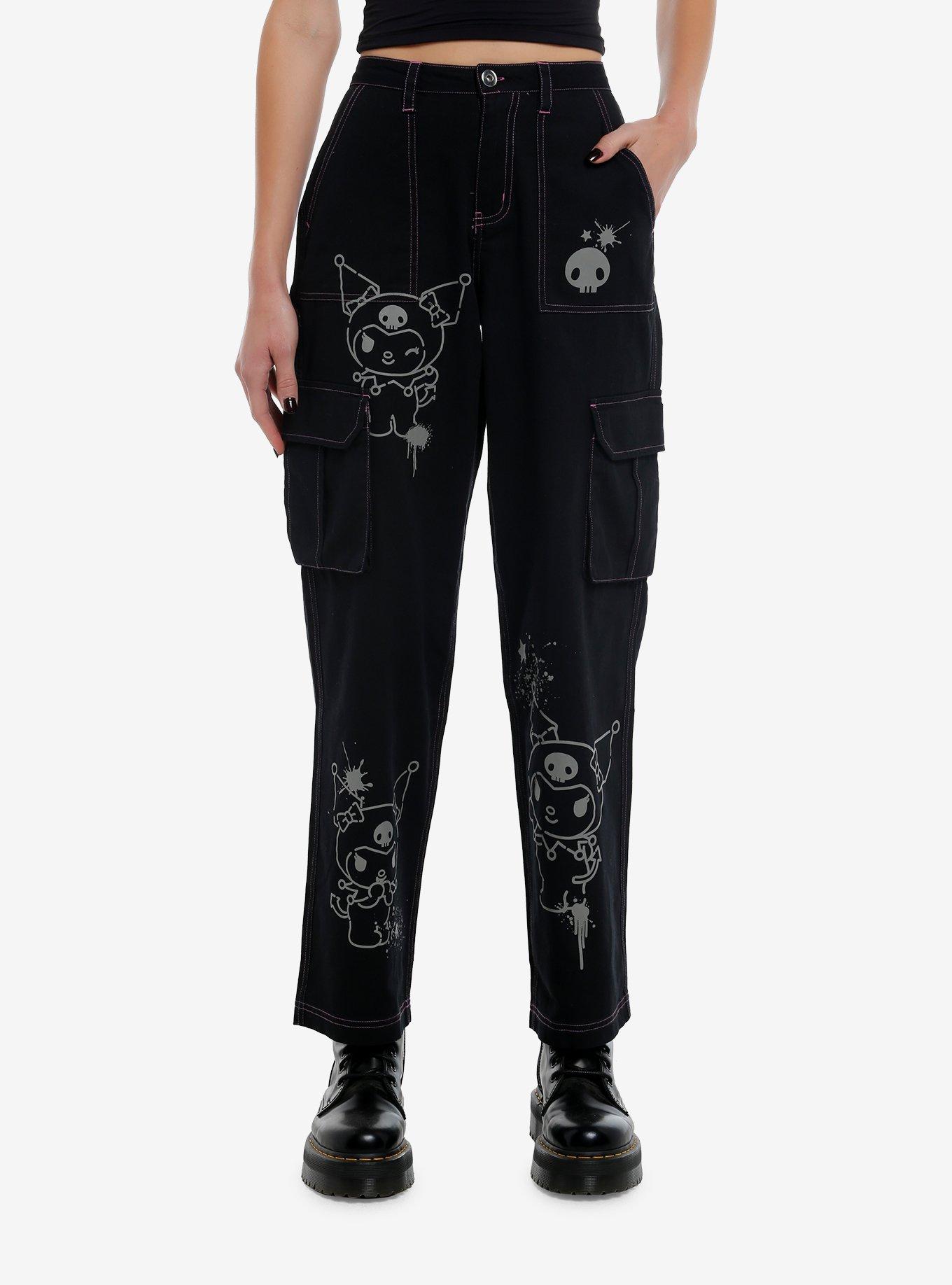 Kuromi Pink Stitch Cargo Pants, , hi-res