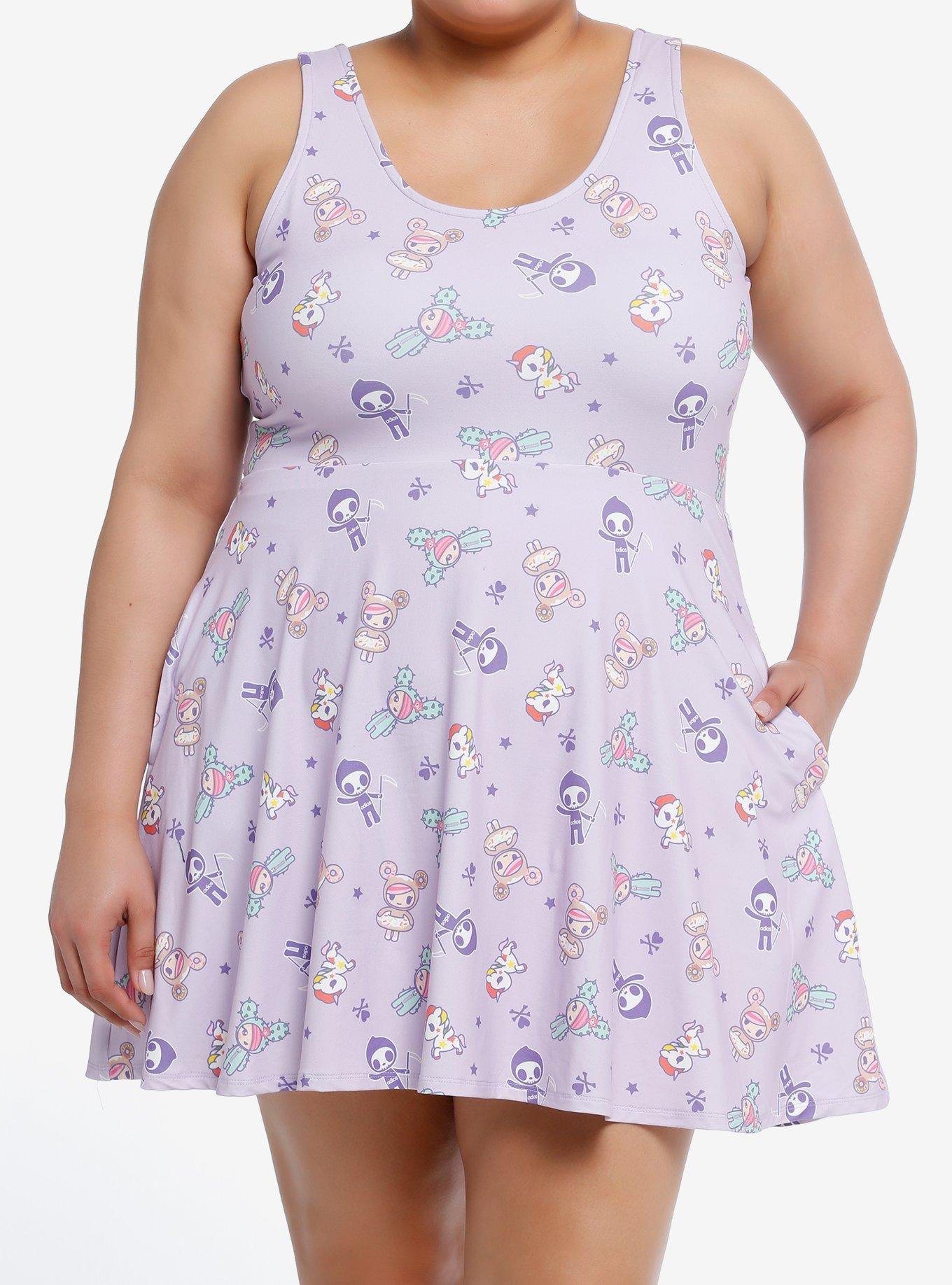 Tokidoki Characters Pastel Active Tank Dress Plus Size, MULTI, hi-res
