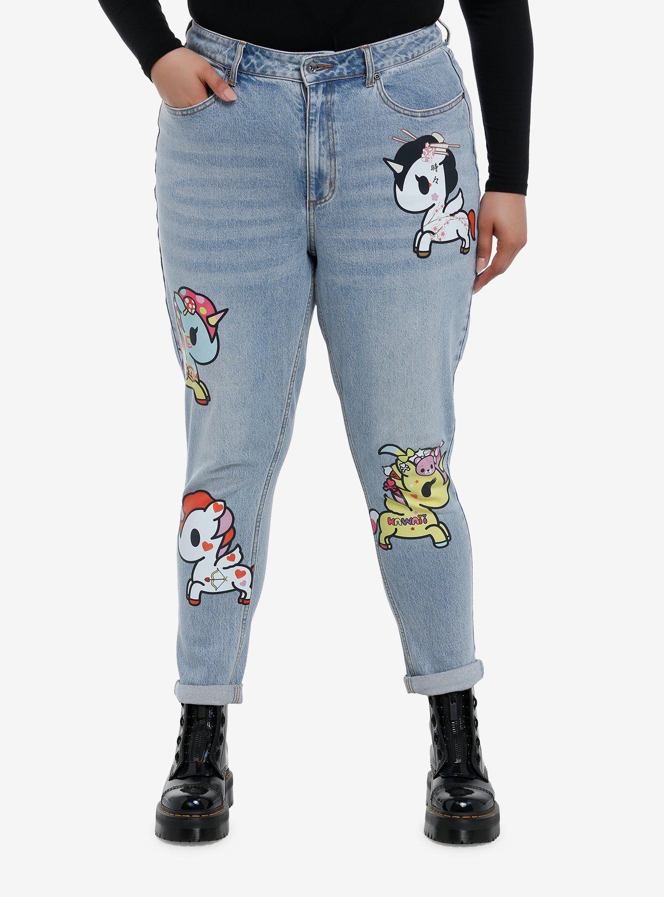 Tokidoki Unicorno Mom Jeans Plus Size, MULTI, hi-res