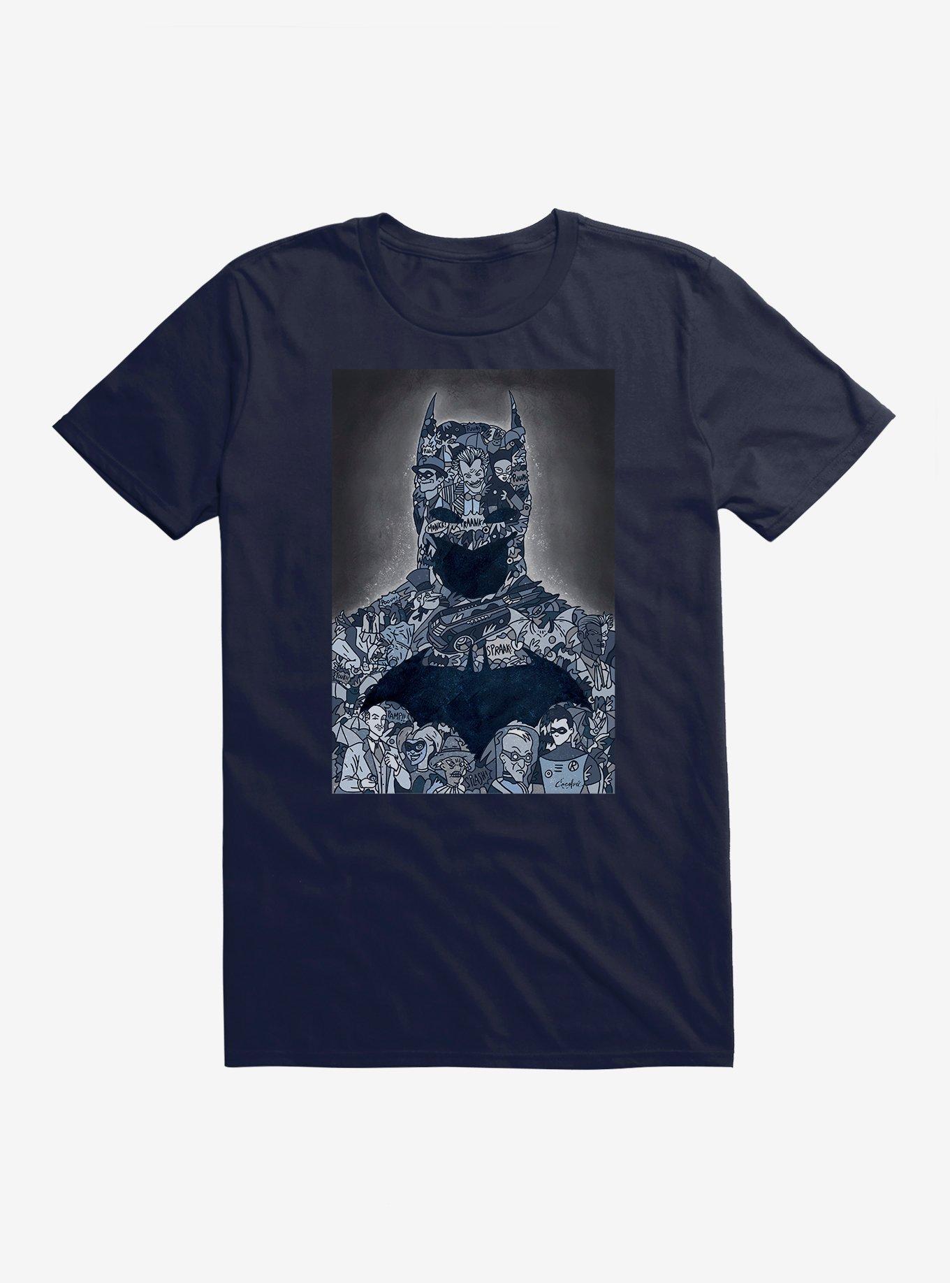 Batman WB 100 Collage Silhouette T-Shirt, , hi-res