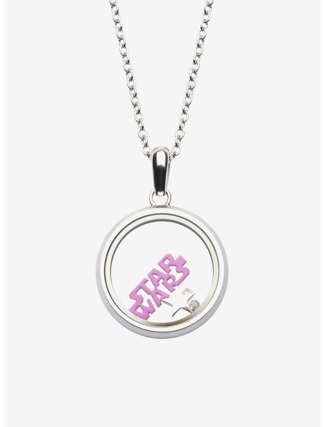 Star Wars Pink Glitter Logo Beads Pendant Necklace, , hi-res