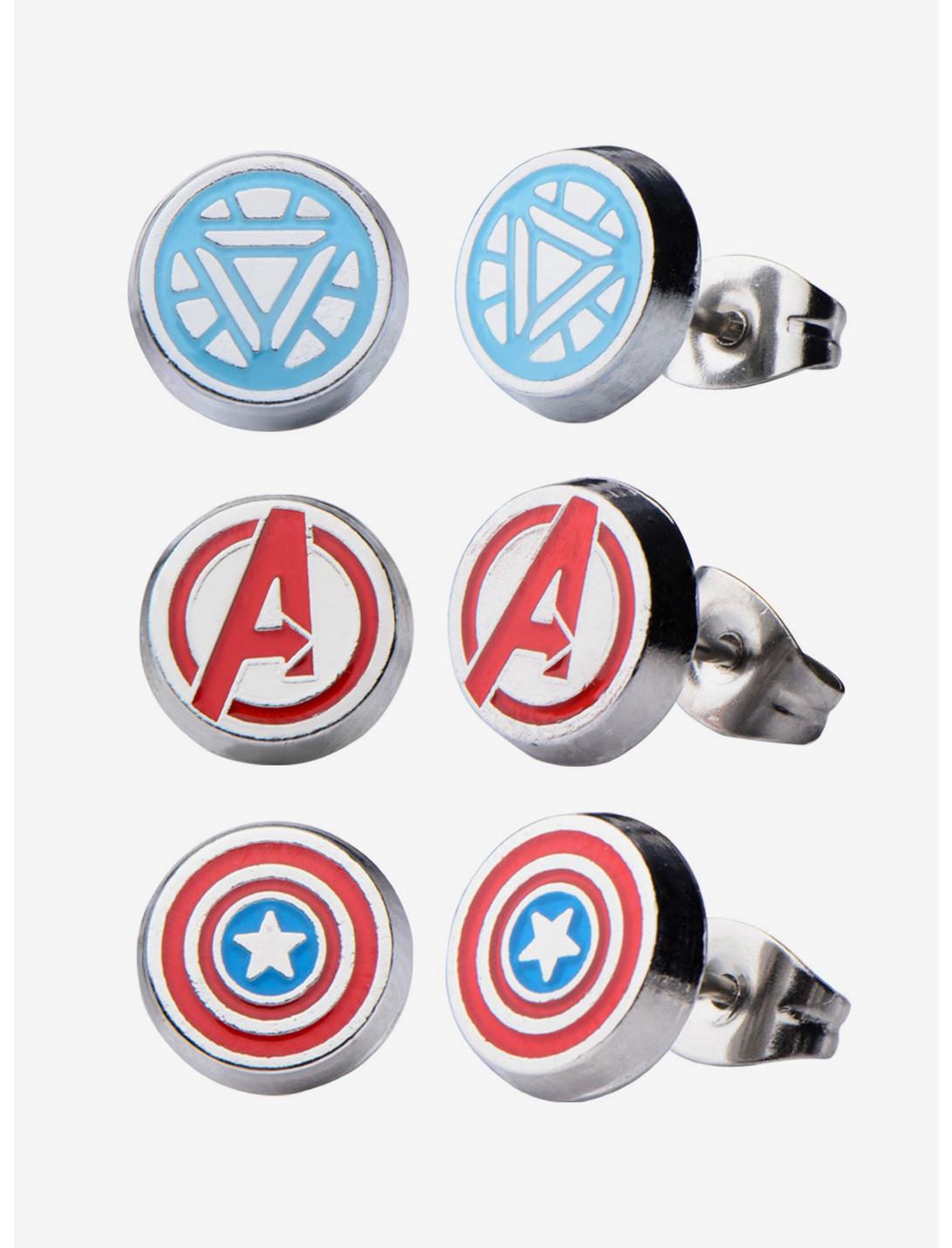 Marvel Avengers Stud Earrings Set, , hi-res