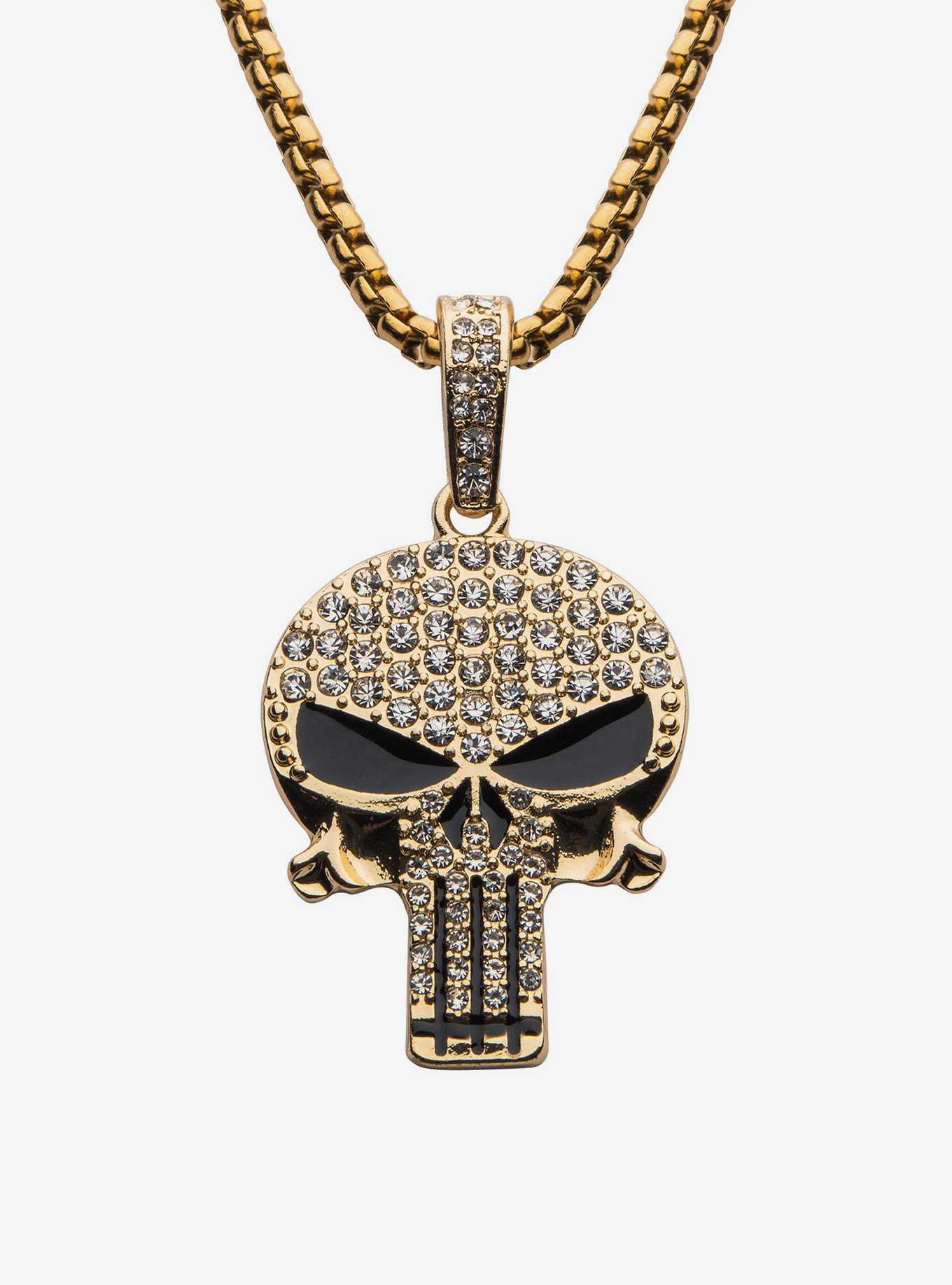 Marvel Punisher Skull Gem Necklace, , hi-res