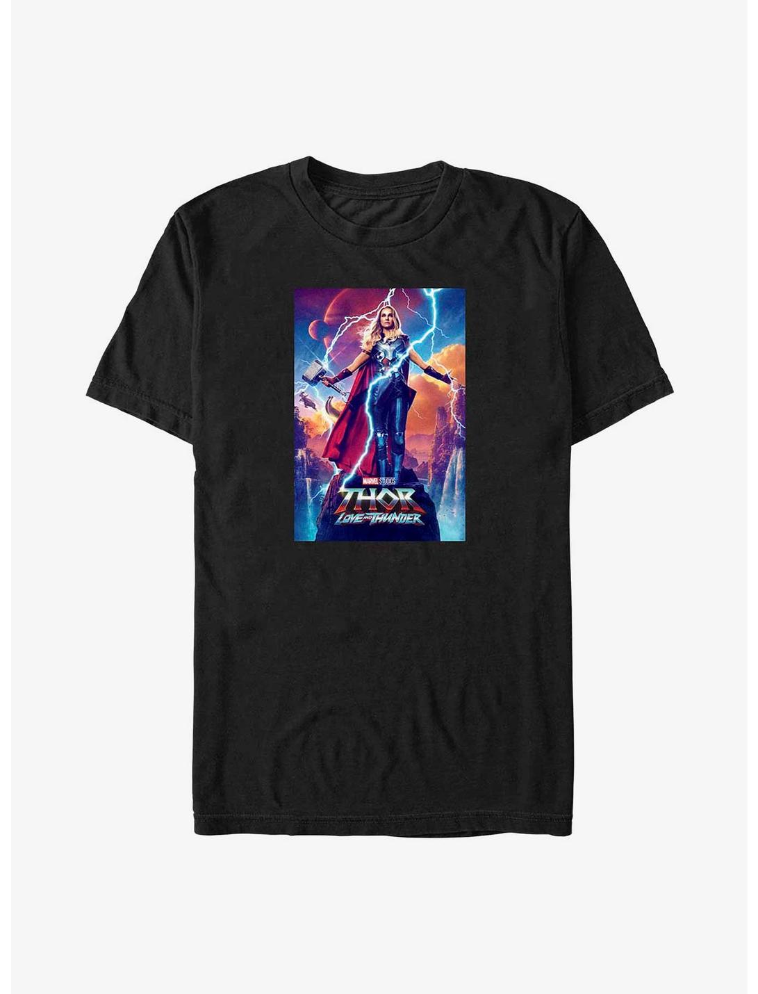 Marvel Thor: Love and Thunder Lady Thor Poster Big & Tall T-Shirt, BLACK, hi-res