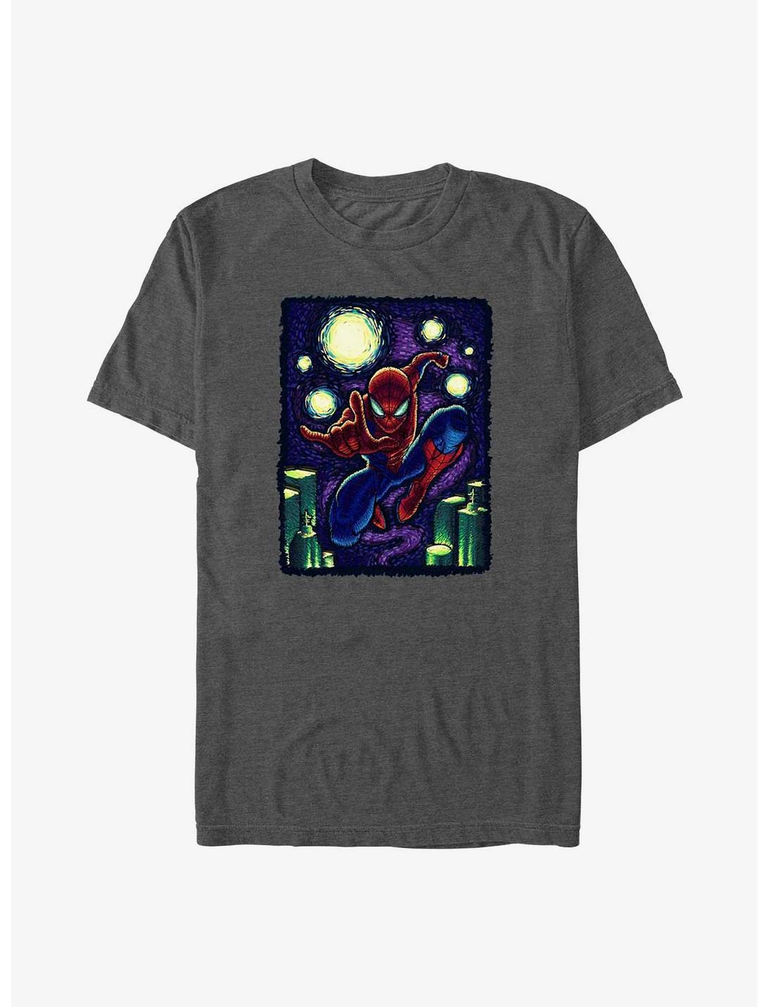 Marvel Spider-Man Starry New York Big & Tall T-Shirt, CHAR HTR, hi-res