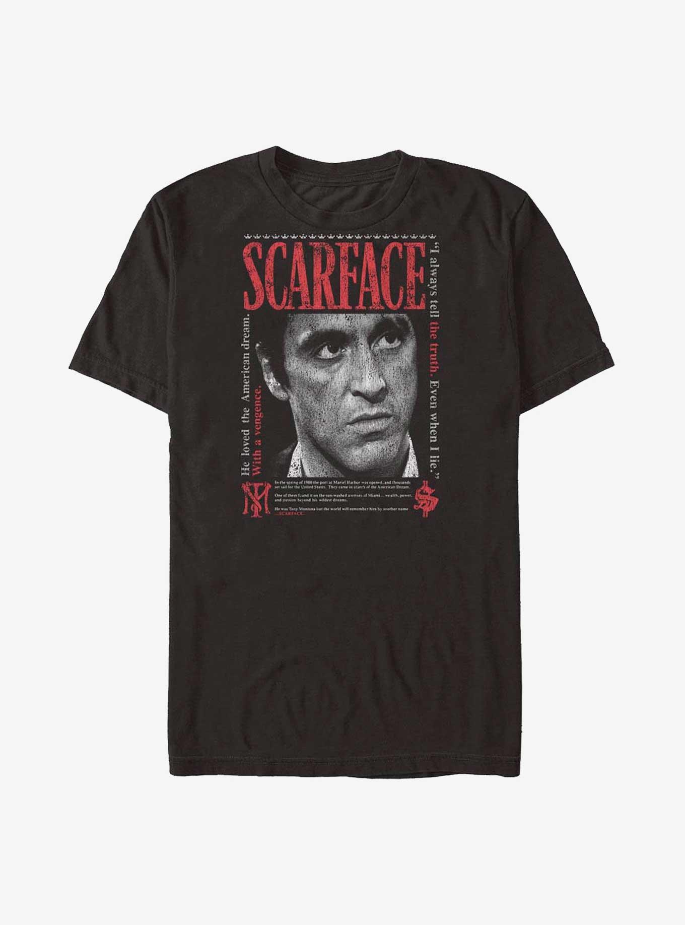 Scarface Stare Down Big & Tall T-Shirt, BLACK, hi-res