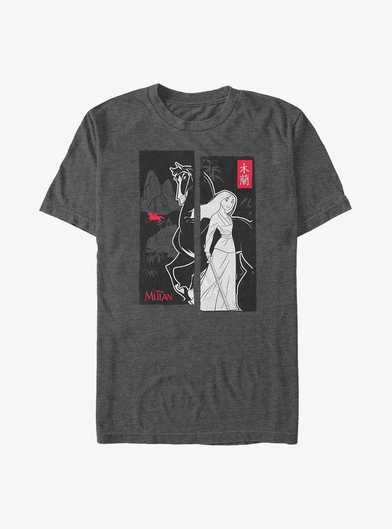 Disney Mulan Legendary Warrior Mulan and Khan Big & Tall T-Shirt, CHAR HTR, hi-res