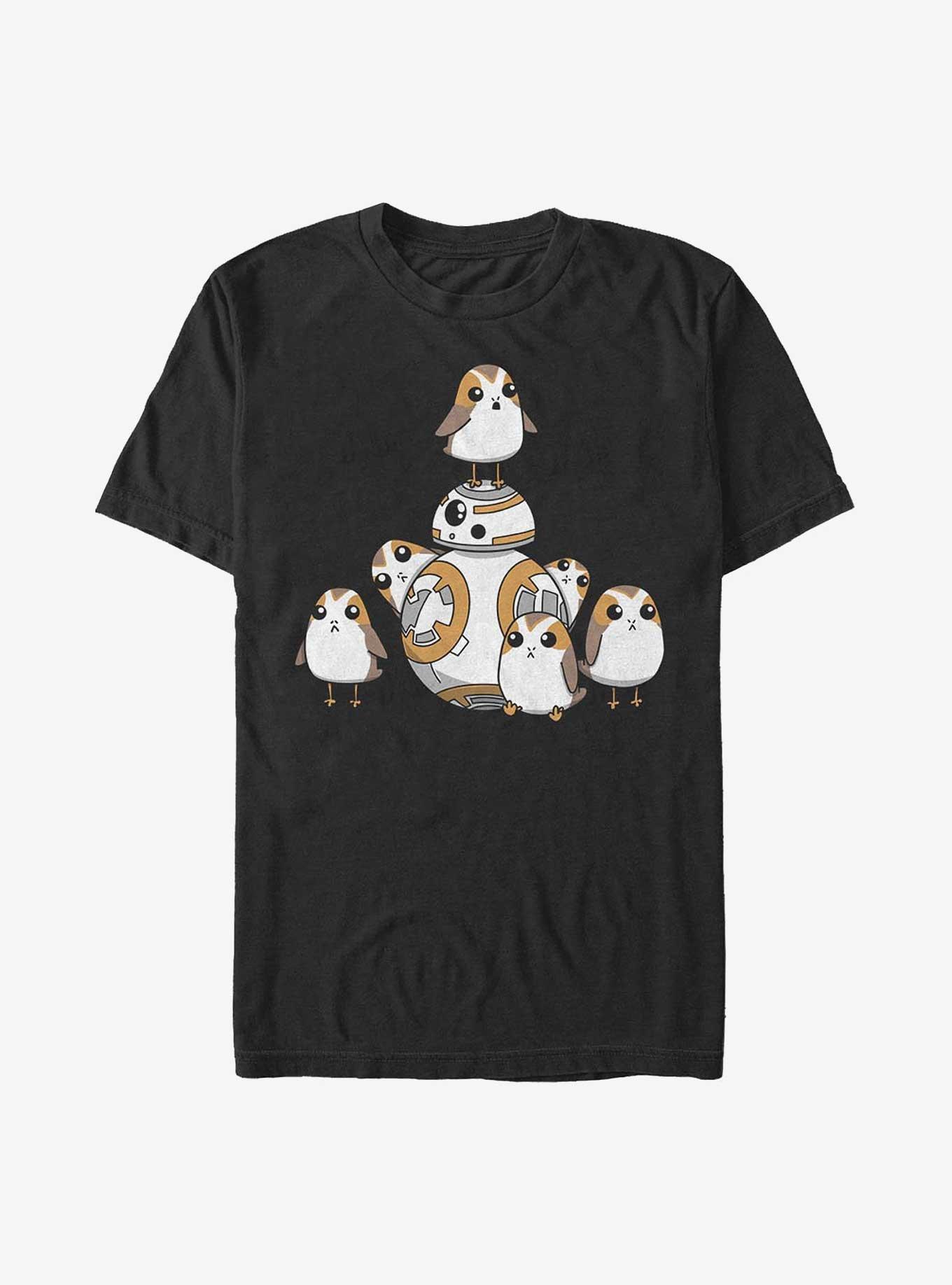 Star Wars: Episode VIII - The Last Jedi BB-8 And Porgs Big & Tall T-Shirt, BLACK, hi-res