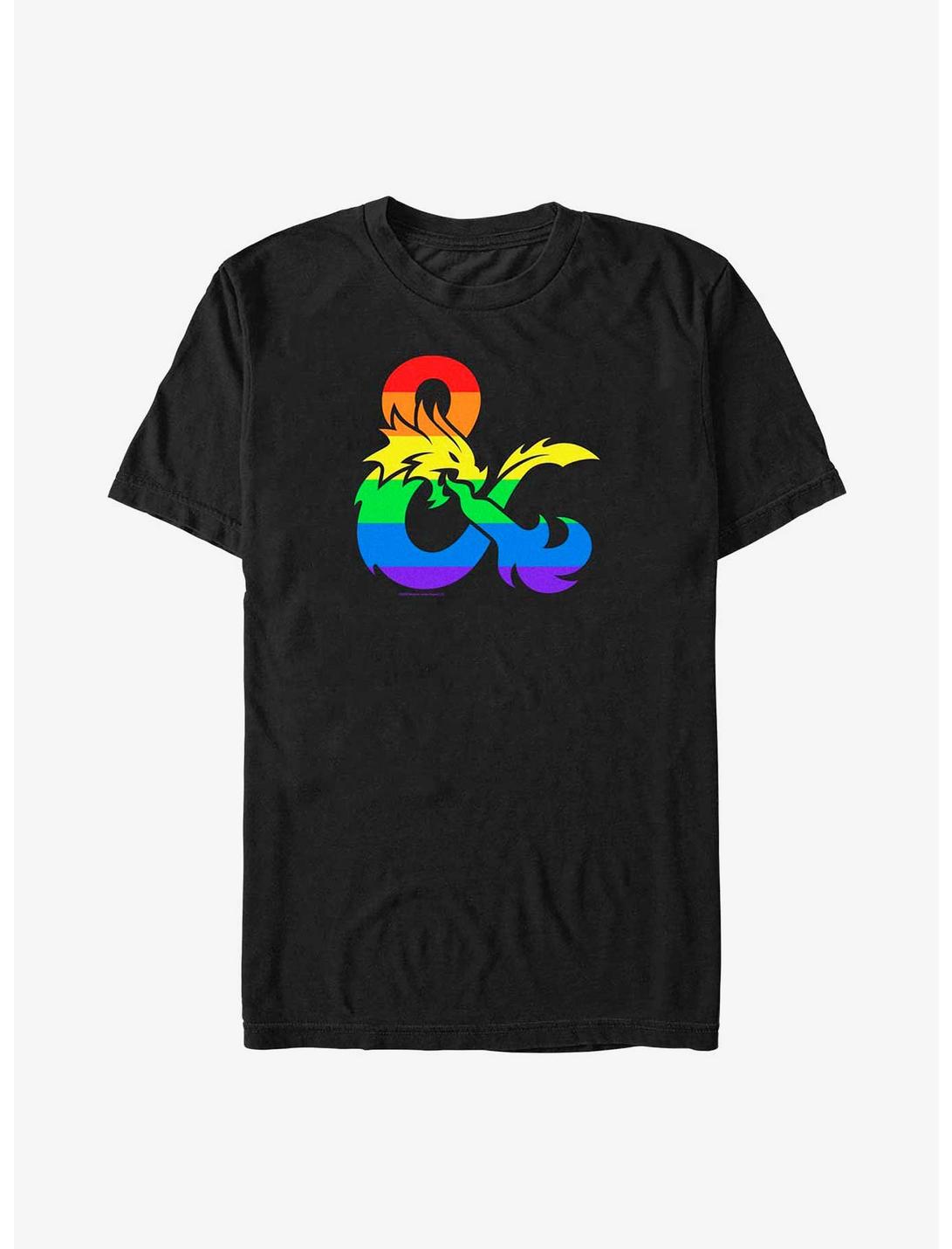Dungeons & Dragons Pride Flag Logo Big & Tall T-Shirt, BLACK, hi-res