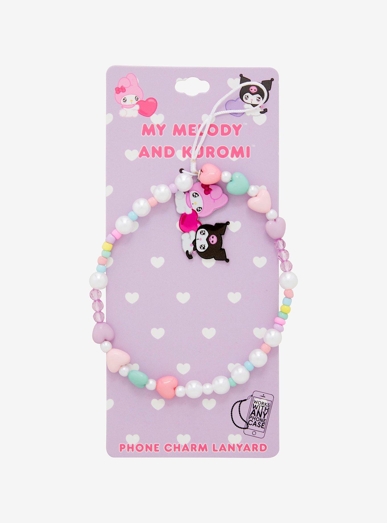 Sanrio Emo-Kyun My Melody and Kuromi Beaded Phone Wristlet, , hi-res