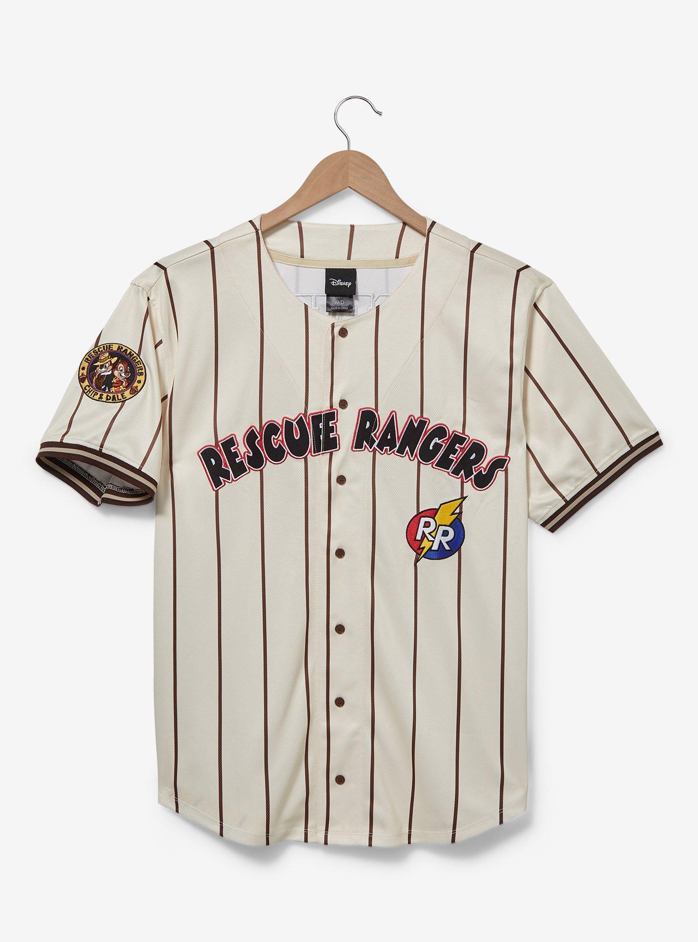 Disney Rescue Rangers Chip Baseball Jersey - BoxLunch Exclusive, STRIPE - TAUPE, hi-res