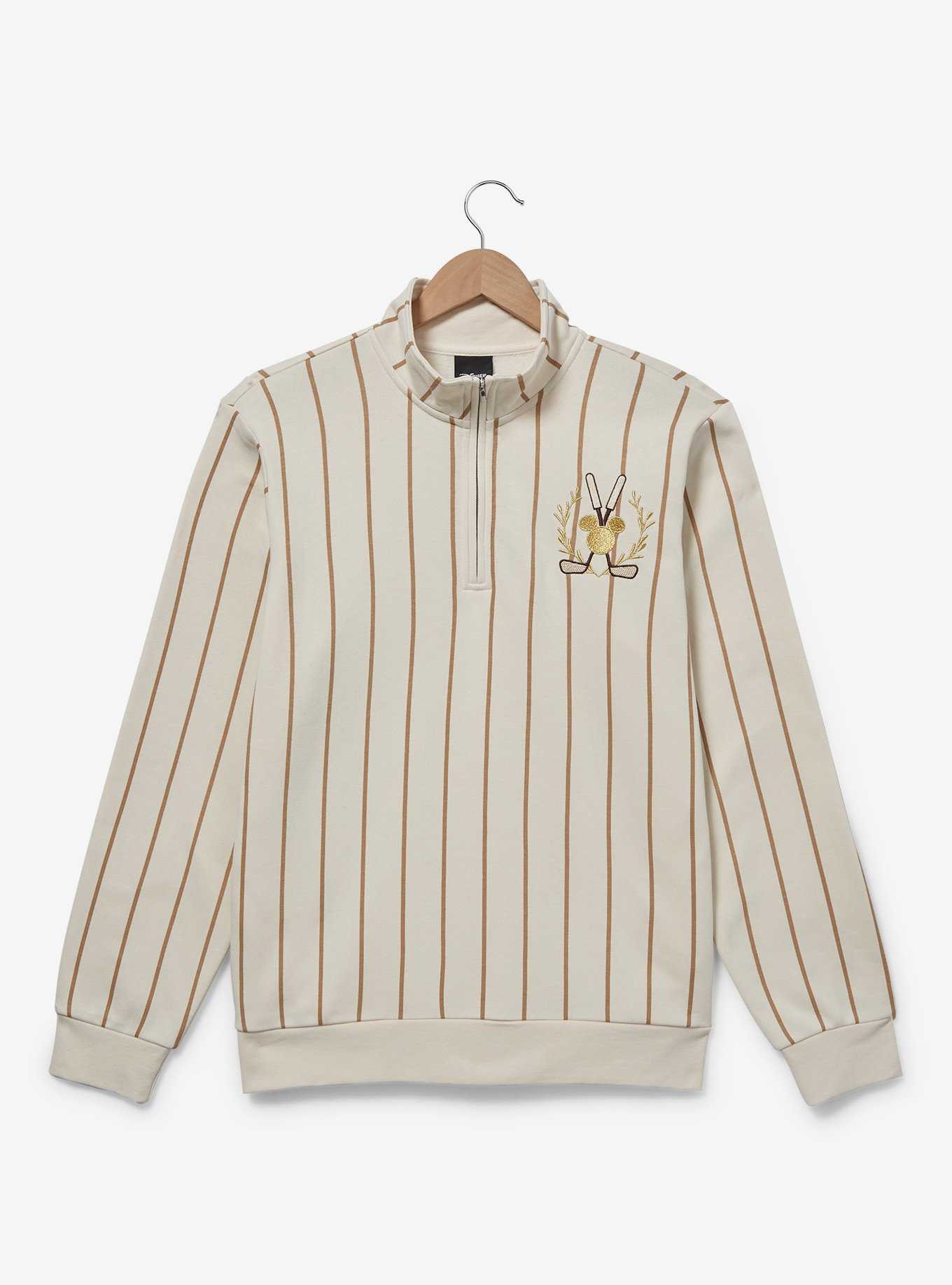 Disney Mickey Mouse Golf Striped Quarter-Zip Sweatshirt - BoxLunch Exclusive, , hi-res