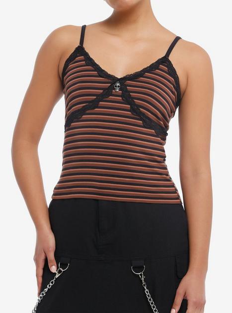 Social Collision® Skull Charm Striped Girls Cami | Hot Topic