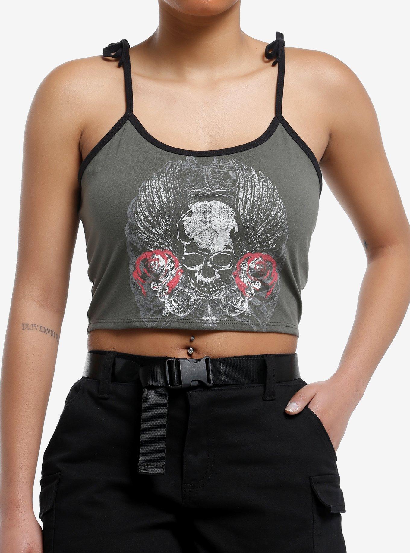 Skull Wing Girls Crop Cami, , hi-res