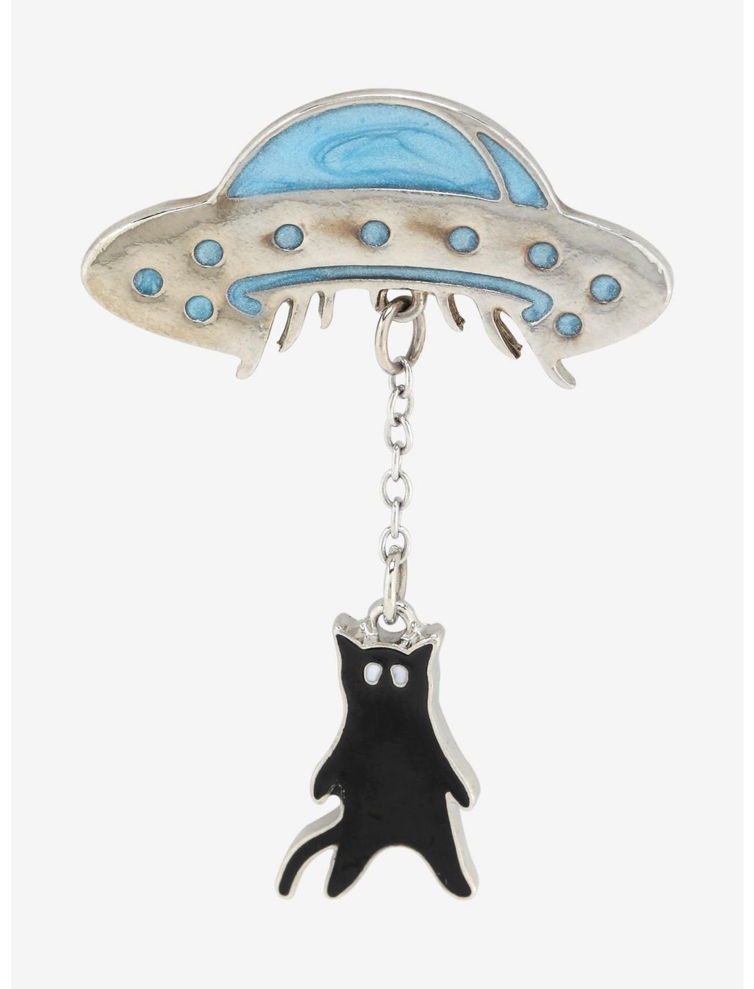 Cat UFO Enamel Pin, , hi-res