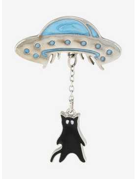 Cat UFO Enamel Pin, , hi-res